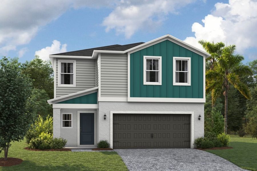Front exterior of a new home in Pasadena Woods, Dade City, FL, highlighting curb appeal (Image 2). Front exterior of a new home in Pasadena Woods, Dade City, FL, highlighting curb appeal (Image 2).