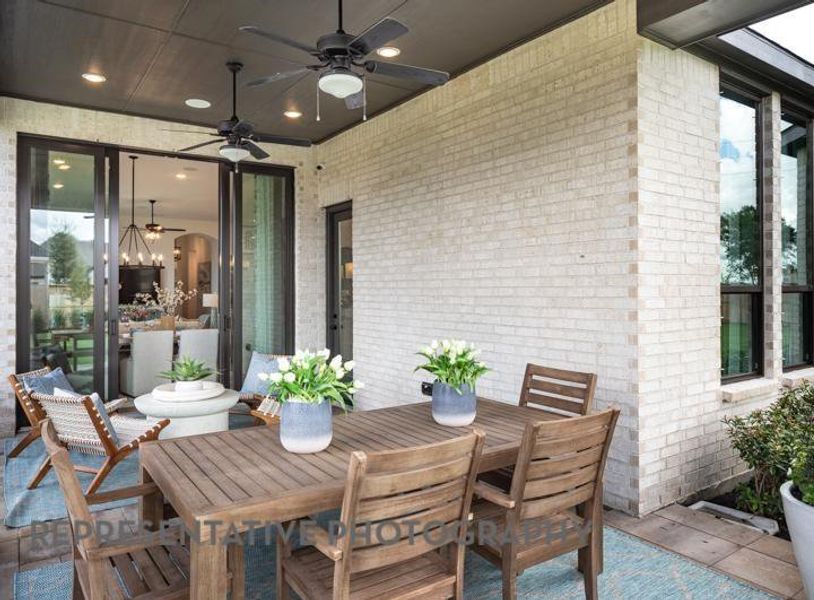 Exterior details and patio area of a home in Trinity Falls, McKinney (Image 2). Exterior details and patio area of a home in Trinity Falls, McKinney (Image 2).