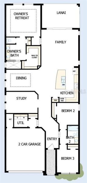 2D floor plan layout of this home in North River Ranch - Cottage Series, Parrish, FL (Image 4).
