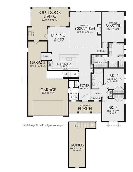 2D floor plan layout of this home in Parallel Pastures, Poolville, TX (Image 3).