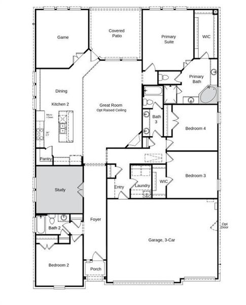 Structural options added include: study in lieu of dining room.