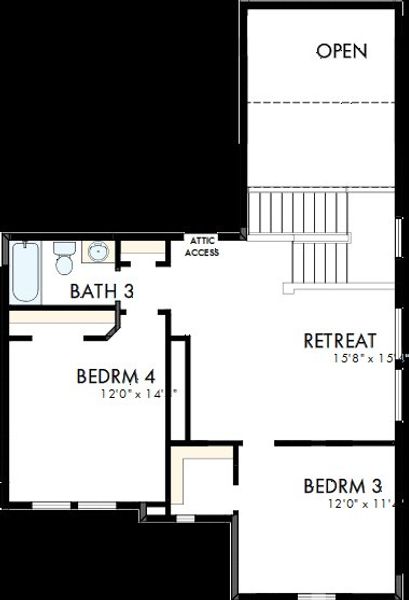 2D floor plan layout of this home in Sundance Cove Lakeside - Overlook View Collection, Crosby, TX (Image 3). 2D floor plan layout of this home in Sundance Cove Lakeside - Overlook View Collection, Crosby, TX (Image 3).