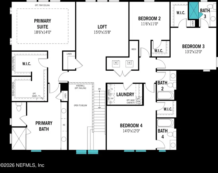 2D floor plan layout of this home in RiverTown, St. Johns, FL (Image 4).