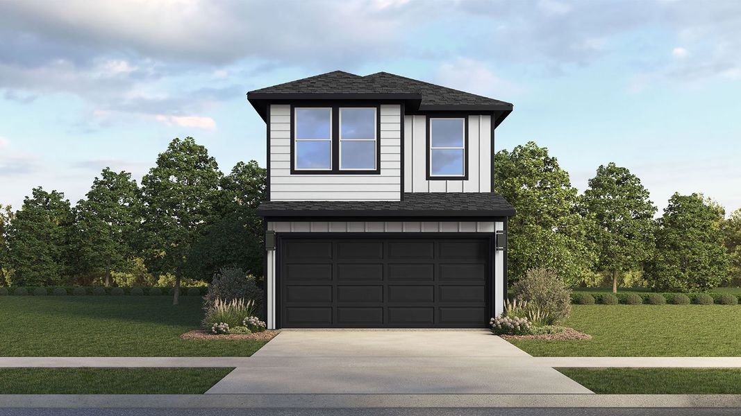 Representative exterior photo of a completed home built from the FOXTAIL by D.R. Horton in Murphy Village, Missouri City, TX (Image 1). Representative exterior photo of a completed home built from the FOXTAIL by D.R. Horton in Murphy Village, Missouri City, TX (Image 1).