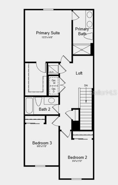 2D floor plan layout of this home in Waterstone, Groveland, FL (Image 3).
