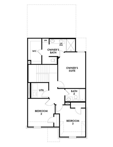 2D floor plan layout for the Graham by Impression Homes in Sanger Circle – Townhomes, Sanger, TX (Image 3). 2D floor plan layout for the Graham by Impression Homes in Sanger Circle – Townhomes, Sanger, TX (Image 3).