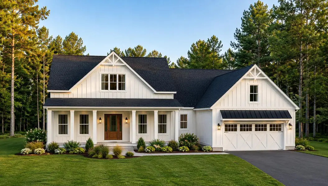 Front exterior of a new home in , Summerville, SC, highlighting curb appeal (Image 1). Front exterior of a new home in , Summerville, SC, highlighting curb appeal (Image 1).