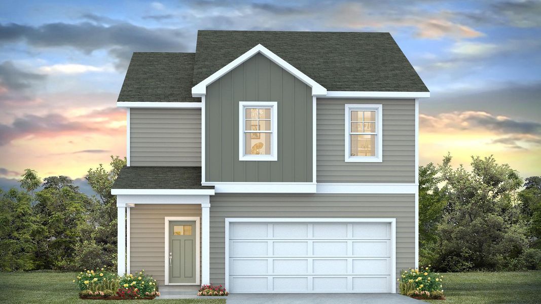 Representative exterior photo of a completed home built from the Pine by D.R. Horton in Chapman Village, Conway, SC (Image 2). Representative exterior photo of a completed home built from the Pine by D.R. Horton in Chapman Village, Conway, SC (Image 2).