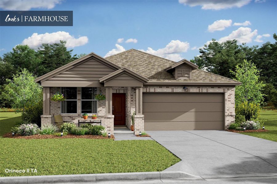 Lovely Orinoco II design by K. Hovnanian Homes in elevation TA built in beautiful Ascend at Legends Bay. (*Artist rendering used for illustration purposes only.)