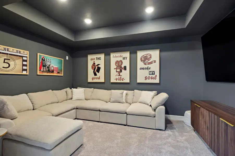 Furnished interior view inside a new home in Sweetwater - 60', Austin (Image 11). Furnished interior view inside a new home in Sweetwater - 60', Austin (Image 11).