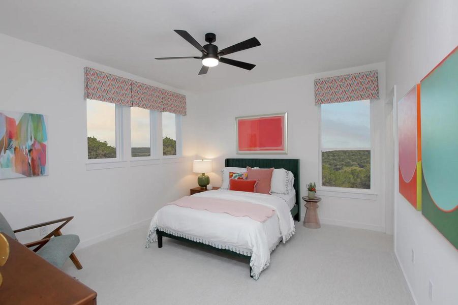 Furnished interior view inside a new home in Rough Hollow The District, Lakeway (Image 18).