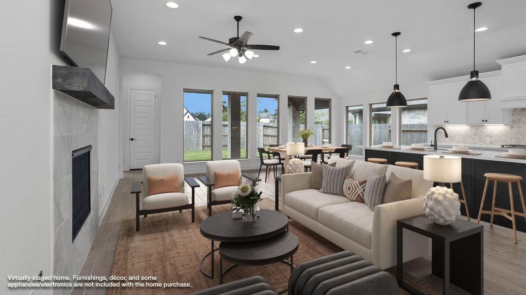 Furnished interior view inside a new home in Artavia 50', Conroe (Image 3). Furnished interior view inside a new home in Artavia 50', Conroe (Image 3).