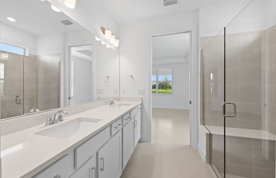 Furnished interior view inside a new home in Del Webb Oak Creek, North Fort Myers (Image 12).