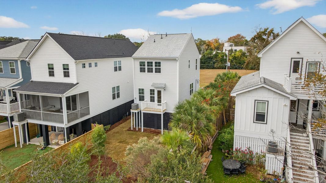 Exterior details and patio area of a home in Park Circle Single Family Homes, North Charleston (Image 2).