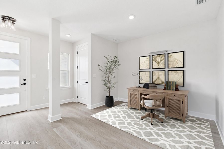 Furnished interior view inside a new home in Evergreen Island at Silverleaf - Classic, St. Augustine (Image 3). Furnished interior view inside a new home in Evergreen Island at Silverleaf - Classic, St. Augustine (Image 3).