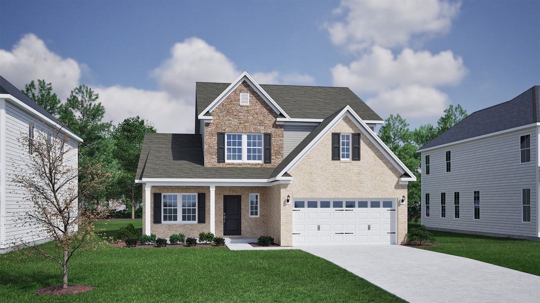 Representative exterior photo of a completed home built from the Nantahala II - Vanguard Collection by Mungo Homes in Scotts Hill Village, Wilmington, NC (Image 30).
