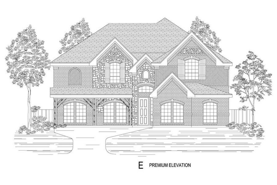 Representative rendering of the exterior for the Brentwood 3FSW (w/Media) by First Texas Homes (Image 10).