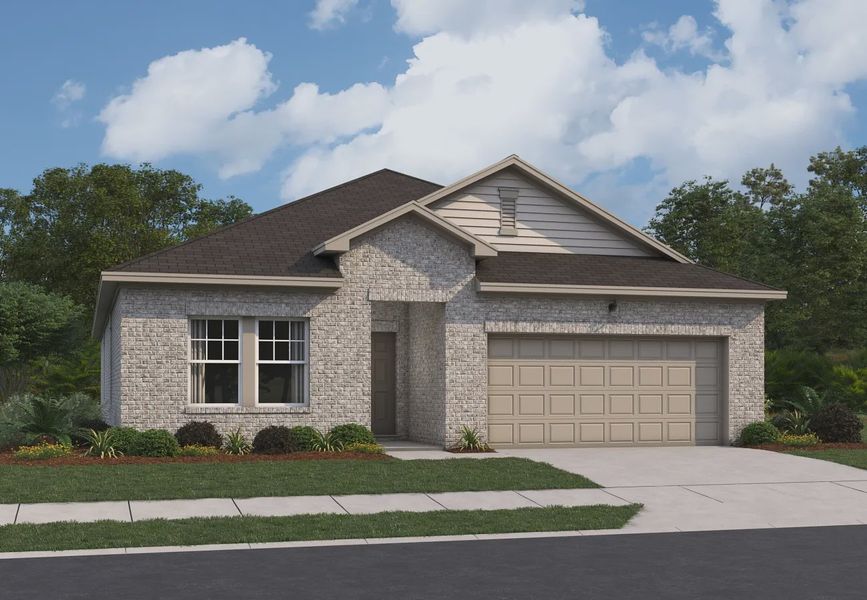 Representative exterior photo of a completed home built from the Ember by Starlight Homes in Gateway Parks, Forney, TX (Image 4). Representative exterior photo of a completed home built from the Ember by Starlight Homes in Gateway Parks, Forney, TX (Image 4).