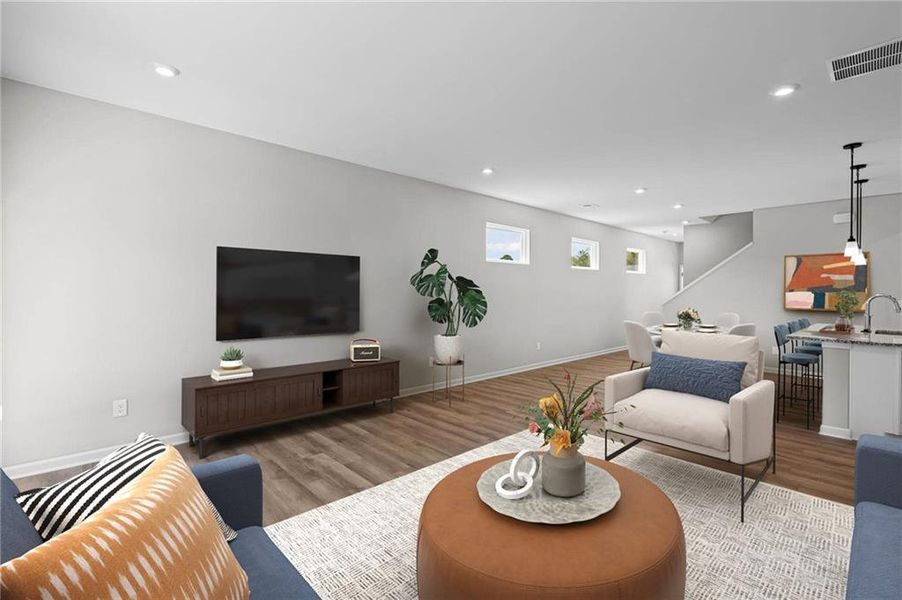 Furnished interior view inside a new home in Villas at Gold Creek, Dawsonville (Image 7). Furnished interior view inside a new home in Villas at Gold Creek, Dawsonville (Image 7).