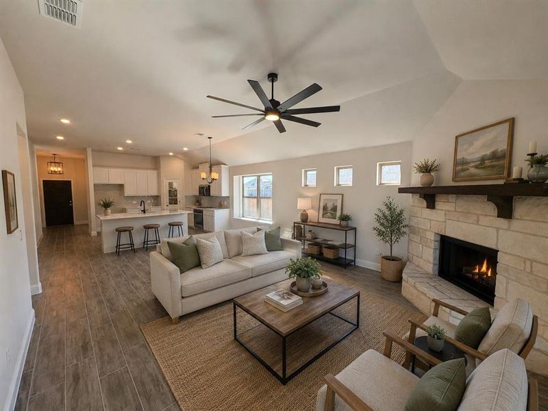 Furnished interior view inside a new home in , Tioga (Image 3).