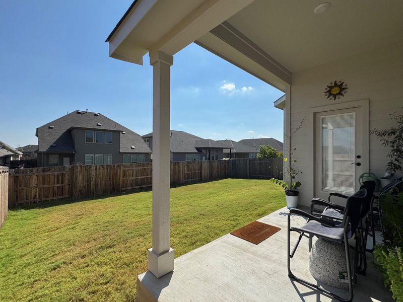 Exterior details and patio area of a home in Sunfield, Buda (Image 3).