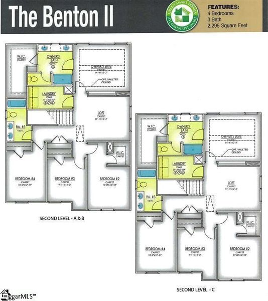 2D floor plan layout of this home in Lynbrook, Boiling Springs, SC (Image 3).