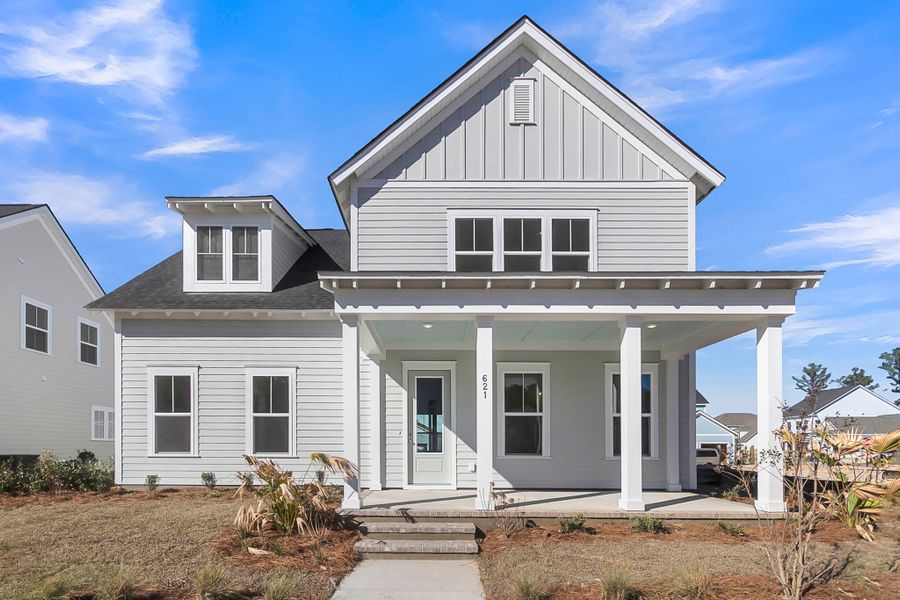 Front exterior of a new home in Midtown at Nexton, Summerville, SC, highlighting curb appeal (Image 21).