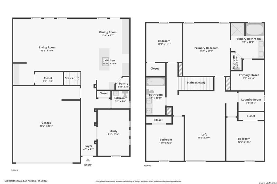 2D floor plan layout of this home in Thomas Pond, San Antonio, TX (Image 6).