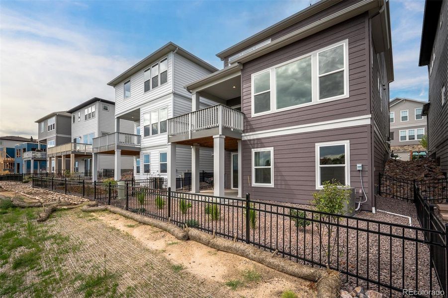 Exterior details and patio area of a home in Trailside at Cottonwood Creek, Colorado Springs (Image 26).