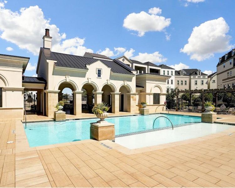 Somerset Green features a stunning European-style pool overlooking the scenic man-made lake.