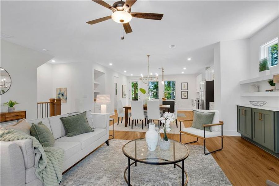 Furnished interior view inside a new home in , Suwanee (Image 9). Furnished interior view inside a new home in , Suwanee (Image 9).