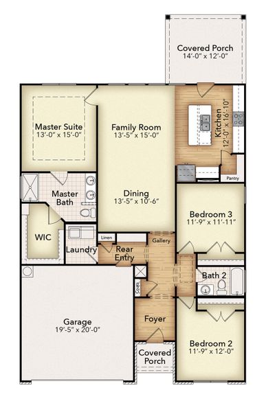 1st Floor with Covered Porch Option