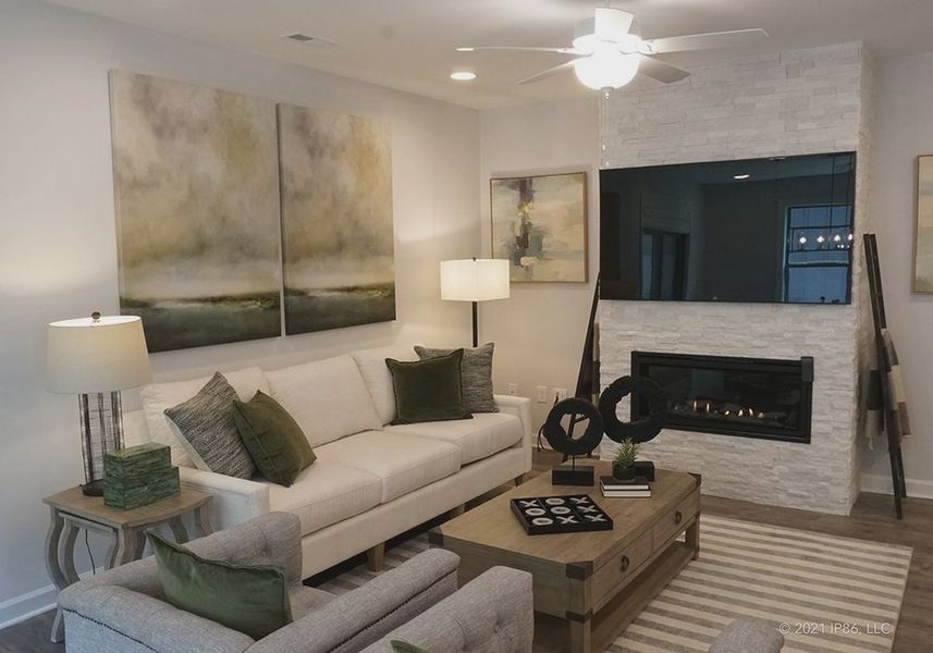 Representative furnished interior of a home built from the Kingston by Epcon Communities in The Courtyards at Oak Grove, Durham (Image 12).