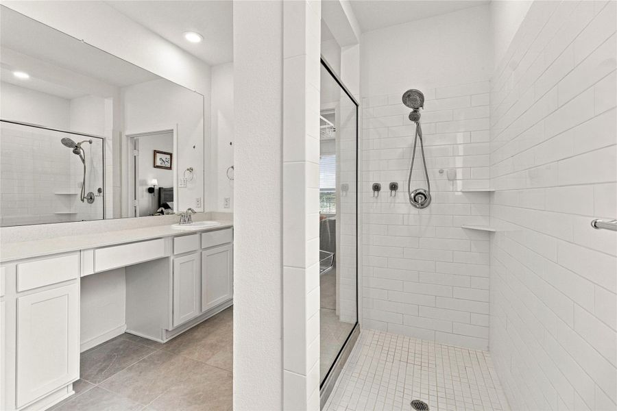 View of Master shower and bathroom