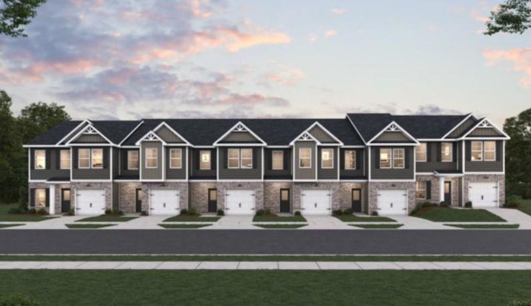 Front exterior of a new home in Carolina, Palmetto, GA, highlighting curb appeal (Image 1).
