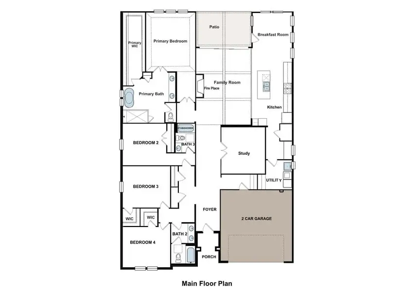 2D floor plan layout of this home in Walsh, Fort Worth, TX (Image 2). 2D floor plan layout of this home in Walsh, Fort Worth, TX (Image 2).