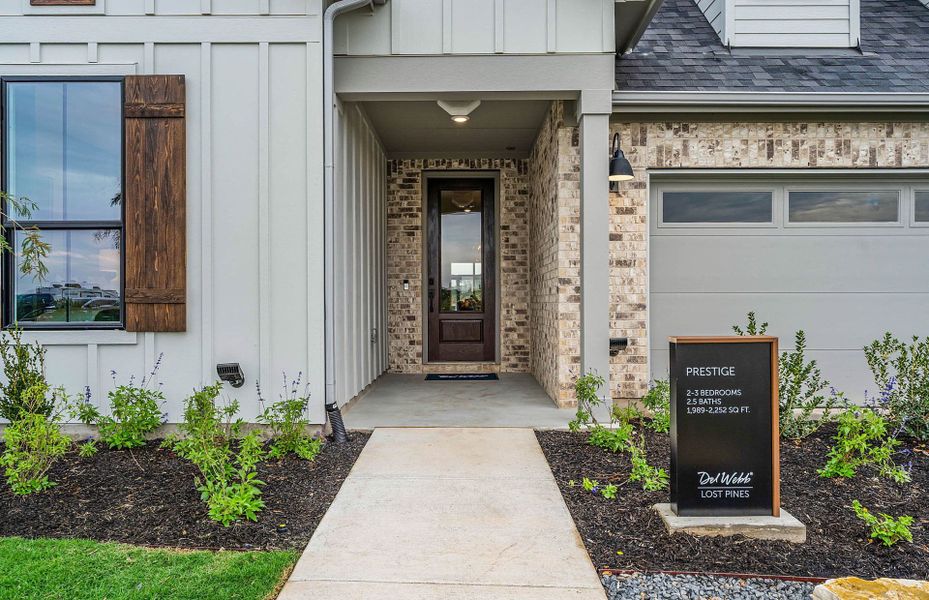 Representative exterior details of a home built from the Prestige by Del Webb in Del Webb Austin at Lost Pines, Bastrop (Image 3).
