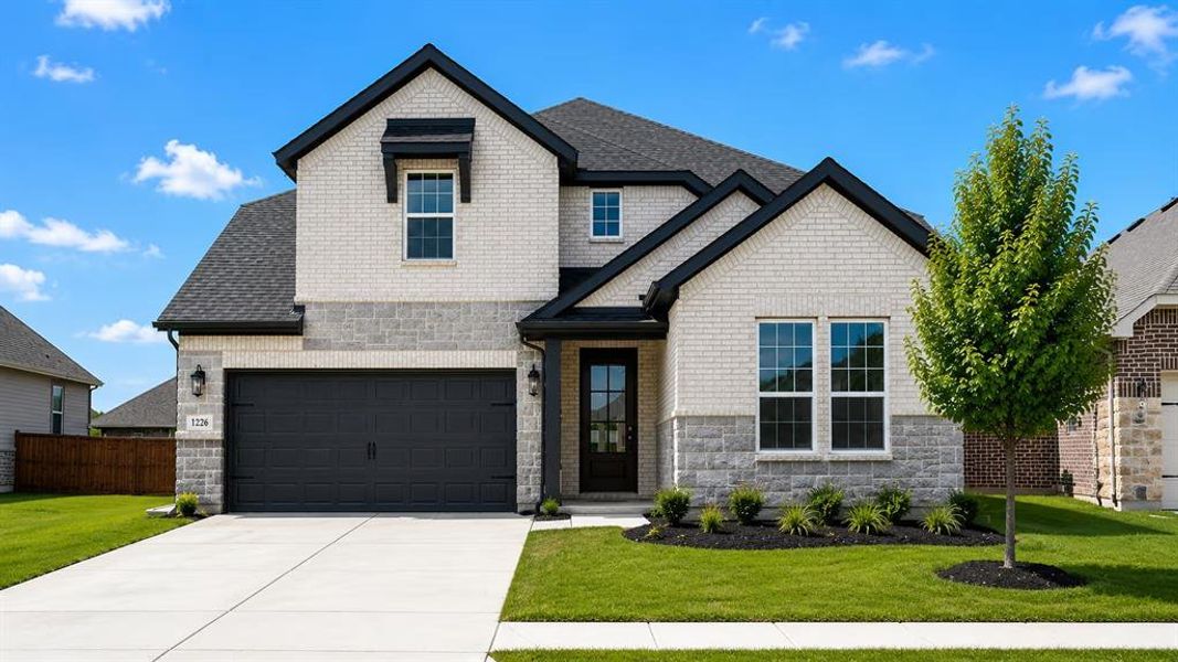 Front exterior of a new home in Walden Pond, Forney, TX, highlighting curb appeal (Image 17).