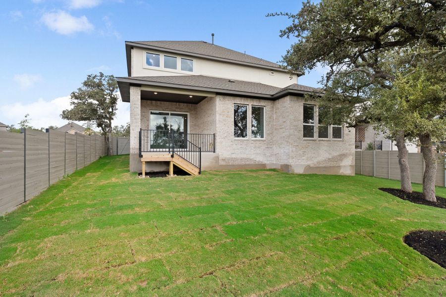 Exterior details and patio area of a home in Wolf Ranch, Georgetown (Image 4).