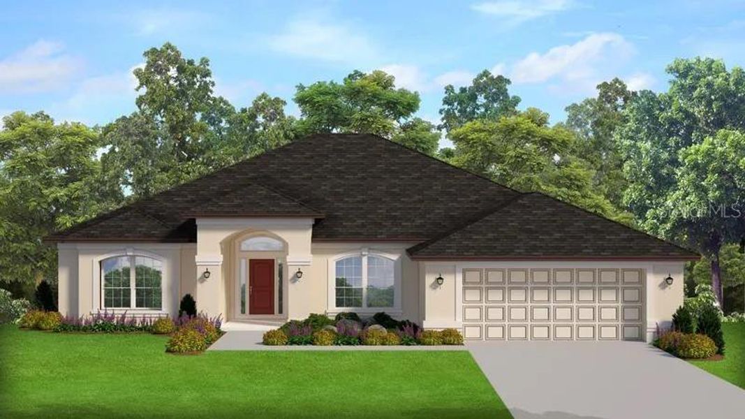 Front exterior of a new home in Royal Highlands, Brooksville, FL, highlighting curb appeal (Image 1). Front exterior of a new home in Royal Highlands, Brooksville, FL, highlighting curb appeal (Image 1).