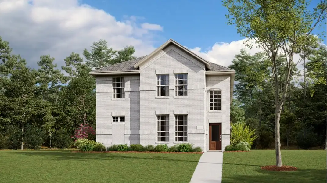 Front exterior of a new home in Solterra, Mesquite, TX, highlighting curb appeal (Image 1). Front exterior of a new home in Solterra, Mesquite, TX, highlighting curb appeal (Image 1).