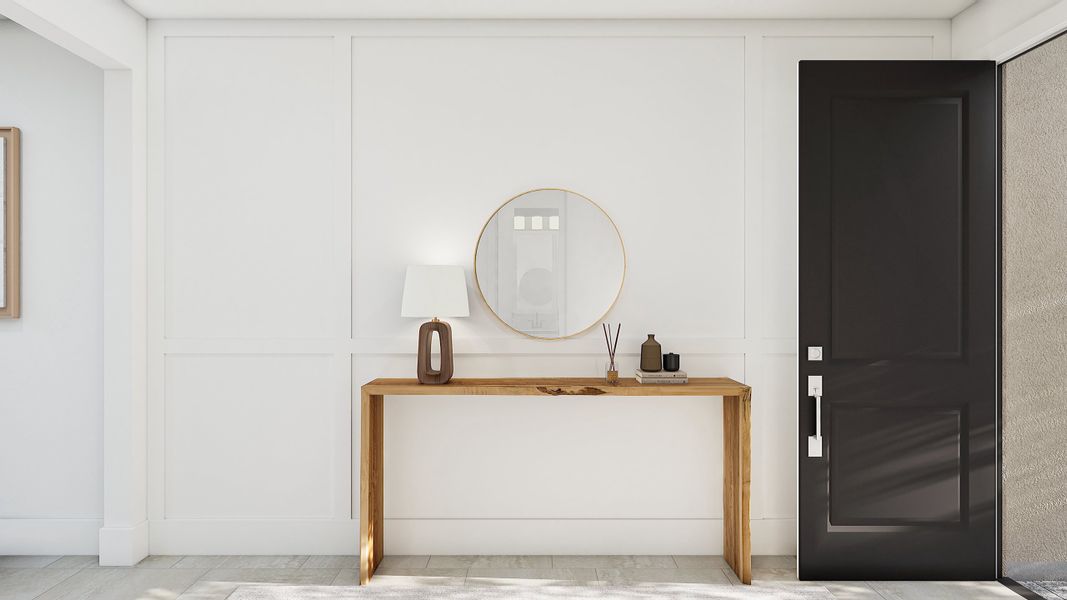 Decorative feature wall in foyer