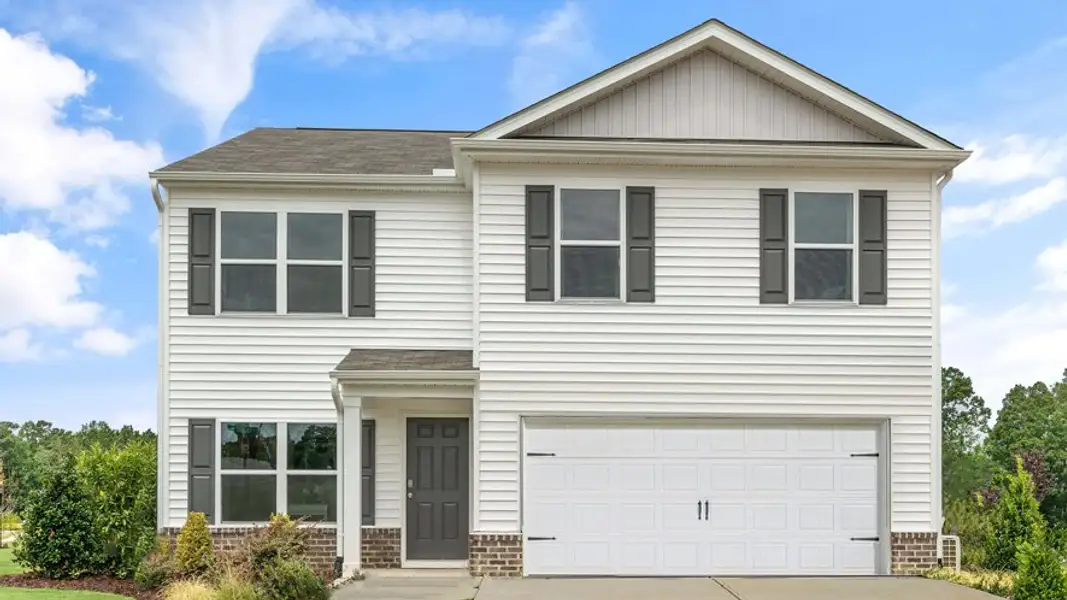 Front exterior of a new home in Lawson Glen, Clayton, NC, highlighting curb appeal (Image 1). Front exterior of a new home in Lawson Glen, Clayton, NC, highlighting curb appeal (Image 1).