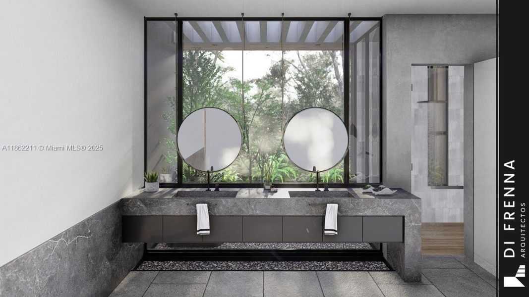 Furnished interior view inside a new home in , Miami (Image 29).