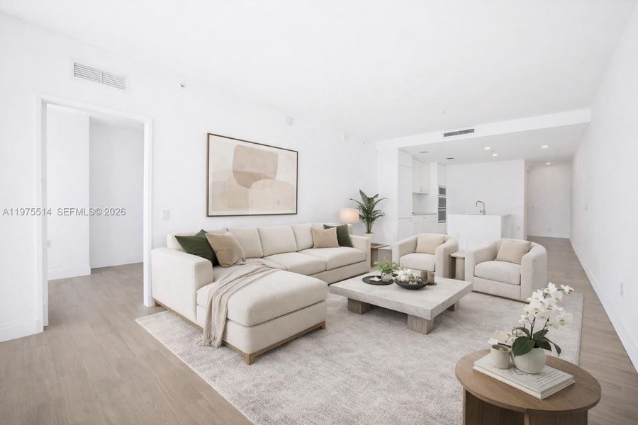 Furnished interior view inside a new home in , Miami (Image 9).