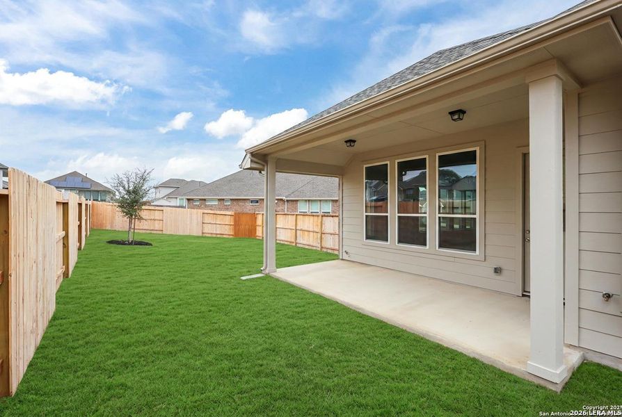 Exterior details and patio area of a home in Foxbrook, Cibolo (Image 23). Exterior details and patio area of a home in Foxbrook, Cibolo (Image 23).