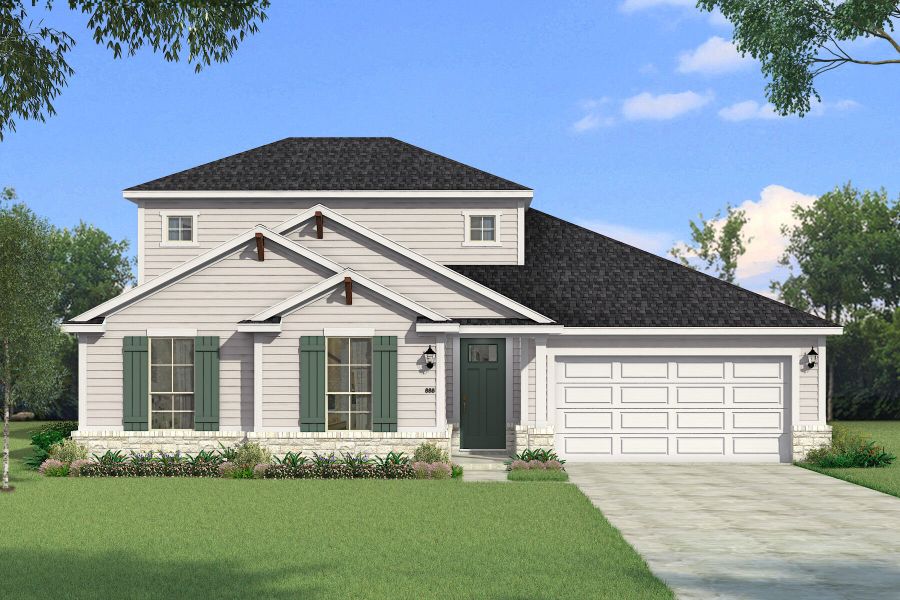 Representative exterior photo of a completed home built from the Catania by Mattamy Homes in Creekside of Crowley, Crowley, TX (Image 2). Representative exterior photo of a completed home built from the Catania by Mattamy Homes in Creekside of Crowley, Crowley, TX (Image 2).