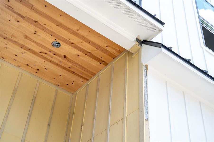 Custom beadboard on the ceiling of your backyard patio ceiling.