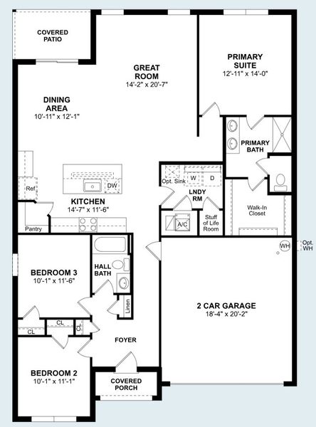 2D floor plan layout of this home in Aspire at The Pines, Citrus Springs, FL (Image 3).