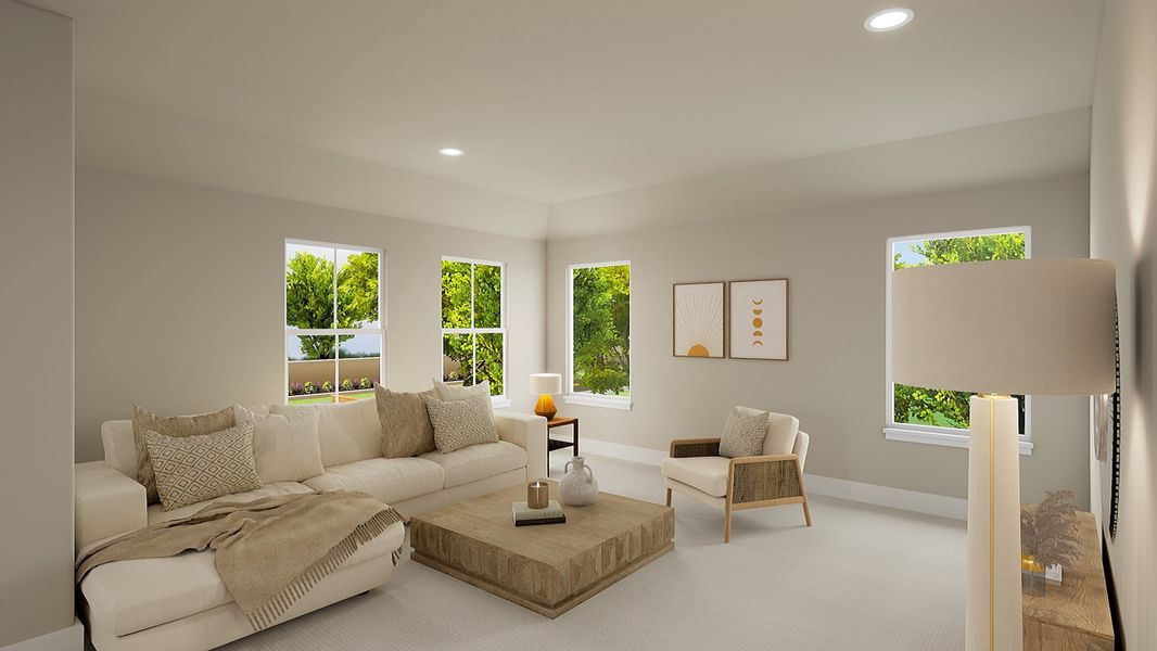 Representative furnished interior of a home built from the Willow by Tri Pointe Homes in Landmark, Denton (Image 9). Representative furnished interior of a home built from the Willow by Tri Pointe Homes in Landmark, Denton (Image 9).